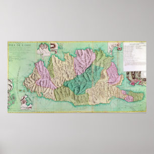 Military map of Corsica, 1768 Poster