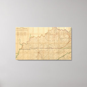 Military Map of the States of Kentucky Canvas Print