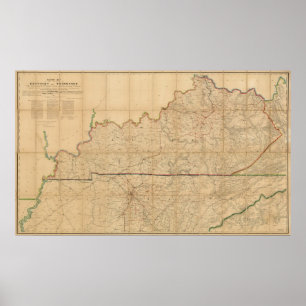 Military Map of the States of Kentucky Poster