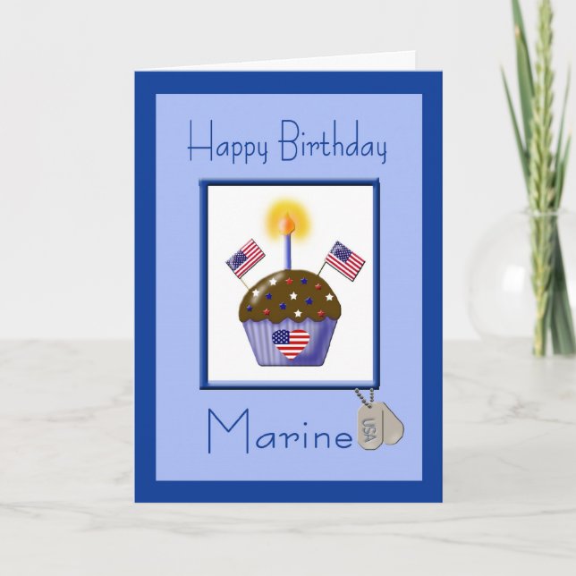 Military Marine Birthday Card (Front)