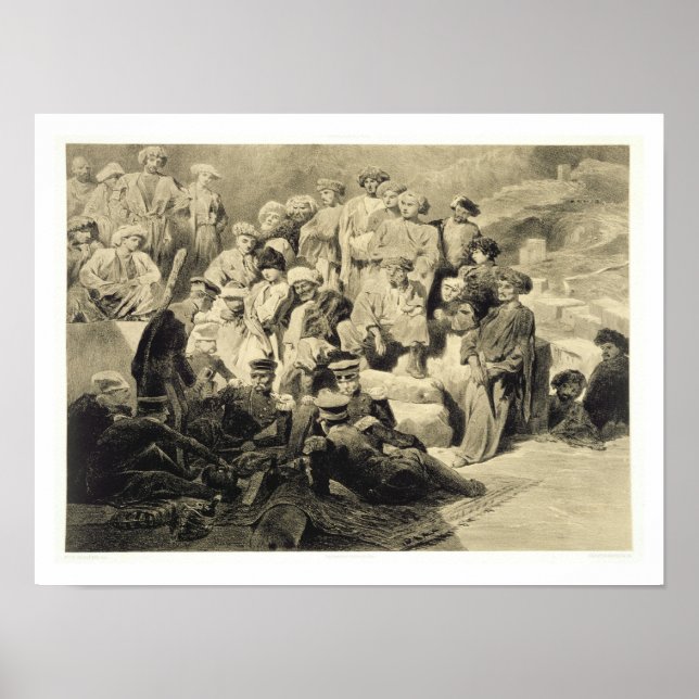 Military Meal in the Ruins at Sioukh, Dagestan, pl Poster (Front)