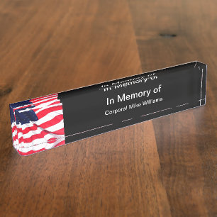 Military Memorial American Nameplate