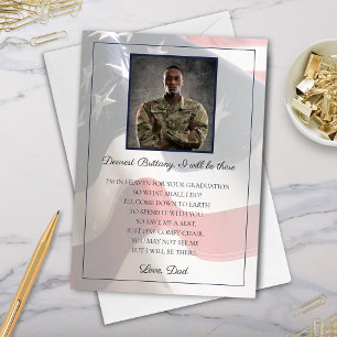 Military Memorial Card from Soldier to Graduate