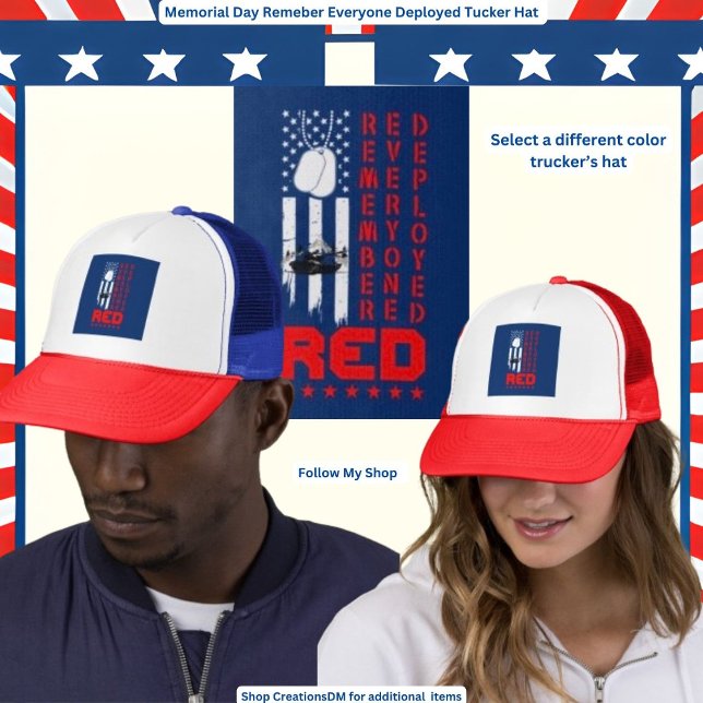 Military - Memorial Day Remember Everyone Deployed Trucker Hat (Creator Uploaded)