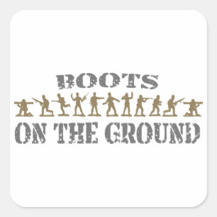 Military Men - Boots on the Ground Square Sticker
