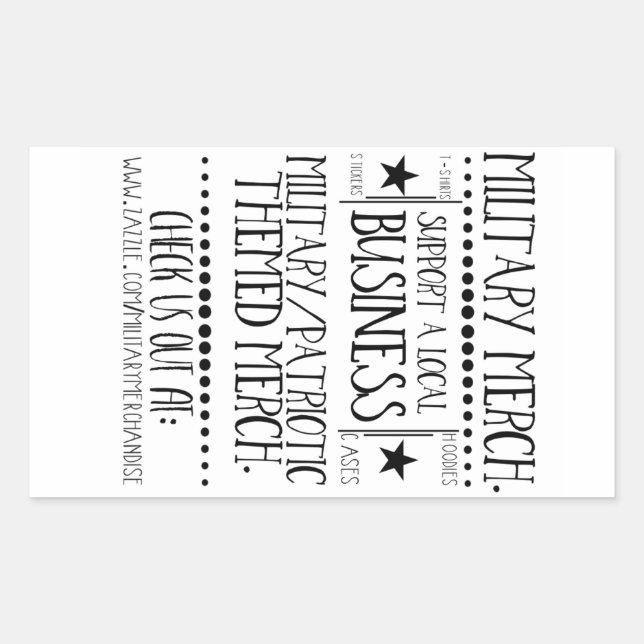 Military Merch. Advertisement Sticker (Front)
