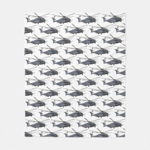 Military MH-53 Helicopter Fleece Blanket