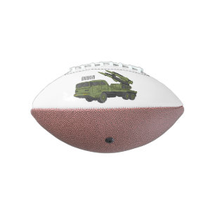 Military missile truck cartoon illustration american football