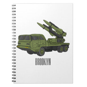 Military missile truck cartoon illustration notebook