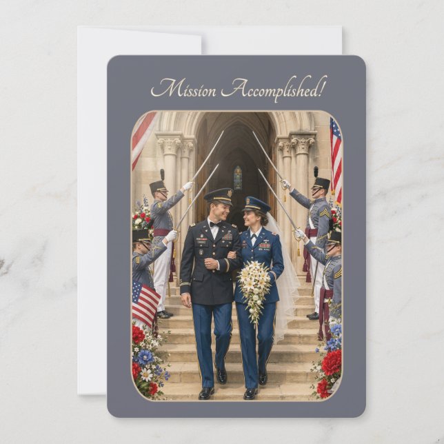 Military Mission Accomplished Wedding Reception  Invitation (Front)