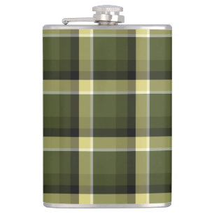 Military Modern Camouflage Plaid Pattern Hip Flask