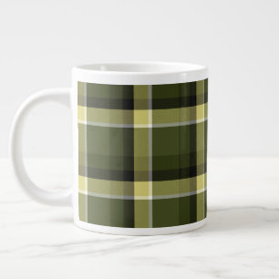 Military Modern Camouflage Plaid Pattern  Large Coffee Mug