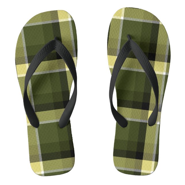  Military Modern Camouflage Tartan Pattern Flip Flops (Footbed)