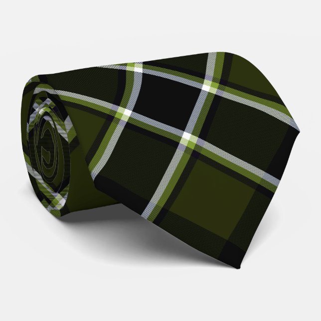  Military Modern Camouflage Tartan Pattern Tie (Rolled)