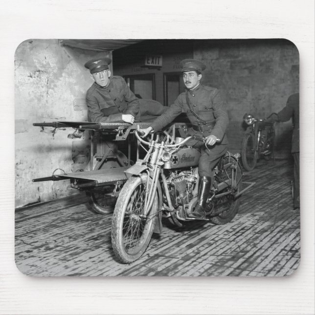Military Motorcycle EMT, 1910s Mouse Mat (Front)