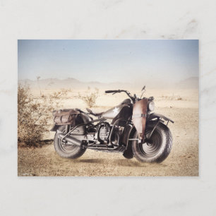 Military Motorcycle Postcard