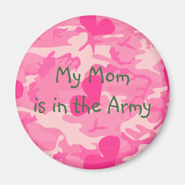 Military Mum Pink Camouflage Magnet (Front)