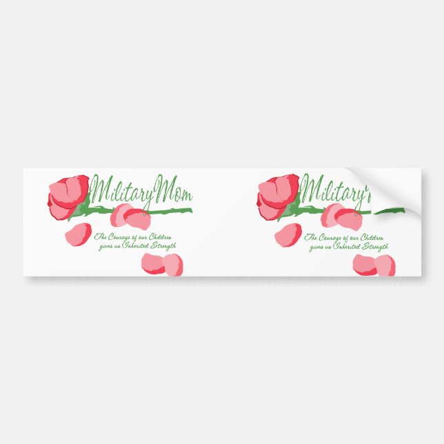 Military Mum Rose Bumper Sticker (Front)