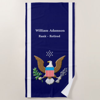 Military Navy Defence emblem personalise Beach Towel