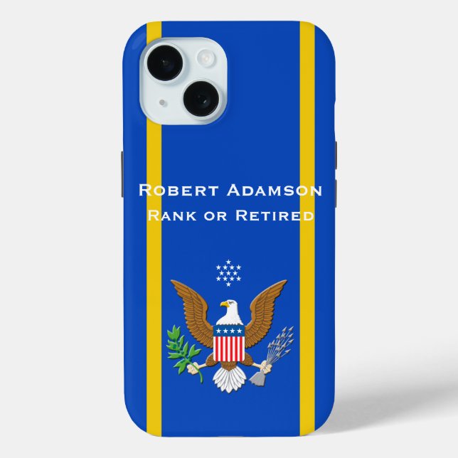 Military Navy Defense emblem personalize Case-Mate iPhone Case (Back)