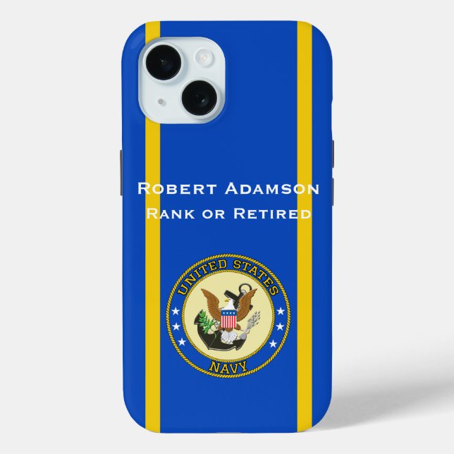Military Navy Defense emblem personalize Case-Mate iPhone Case (Back)