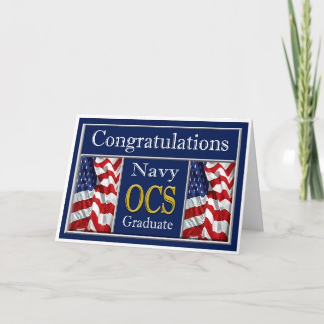 Military Navy OCS Graduation Congratulations Card (Front)