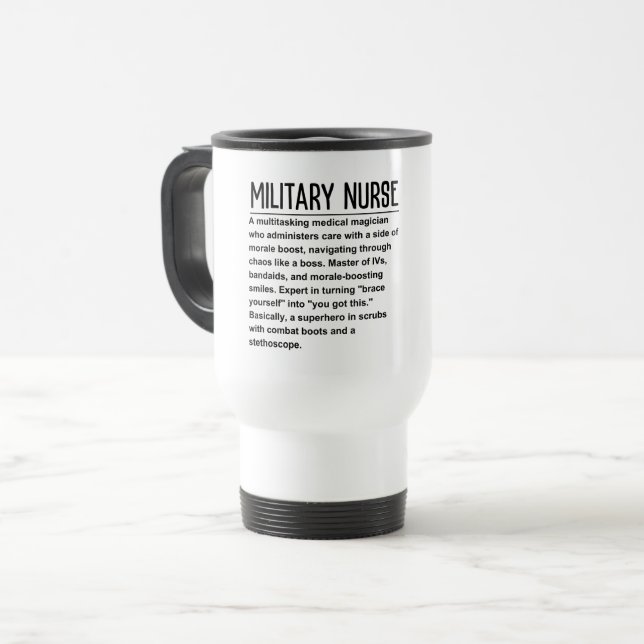 Military Nurse Travel Mug (Front Left)