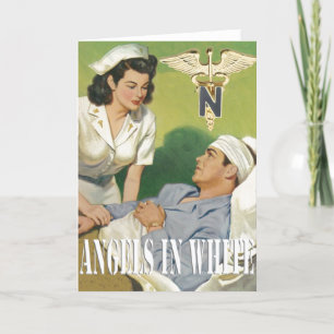 Military Nurses - Angels In White Blank Card