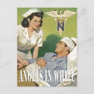 Military Nurses - Angels In White Postcard