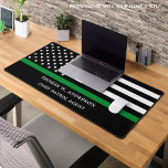 Military Officer Personalised Thin Green Line Desk Mat<br><div class="desc">Thin Green Line American Flag Military Desk Mat - USA American flag design in Military Flag colours.. Perfect for all military, army, border protection, border patrol, conservation officer, park ranger, game warden, federal law enforcement. Personalise this thin green line desk name mat with name, and title . Perfect for army...</div>