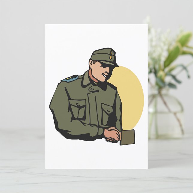 Military Officer Retro Army Soldier  Invitation (Creator Uploaded)