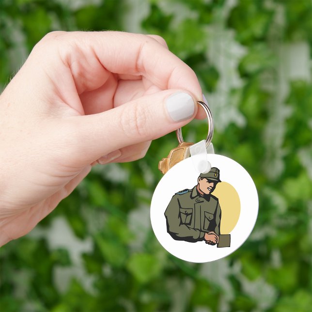 Military Officer Retro Army Soldier  Key Ring (Creator Uploaded)
