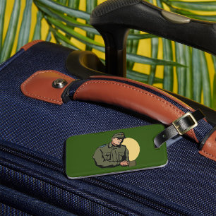Military Officer Retro Army Soldier  Luggage Tag