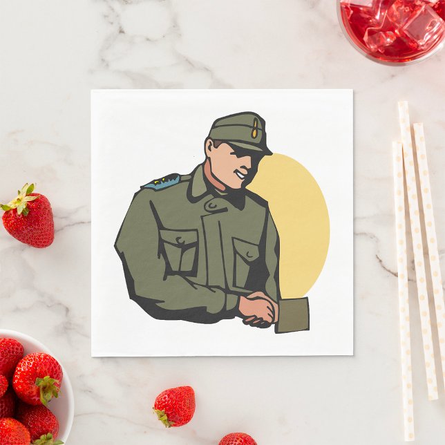 Military Officer Retro Army Soldier  Napkin (Creator Uploaded)