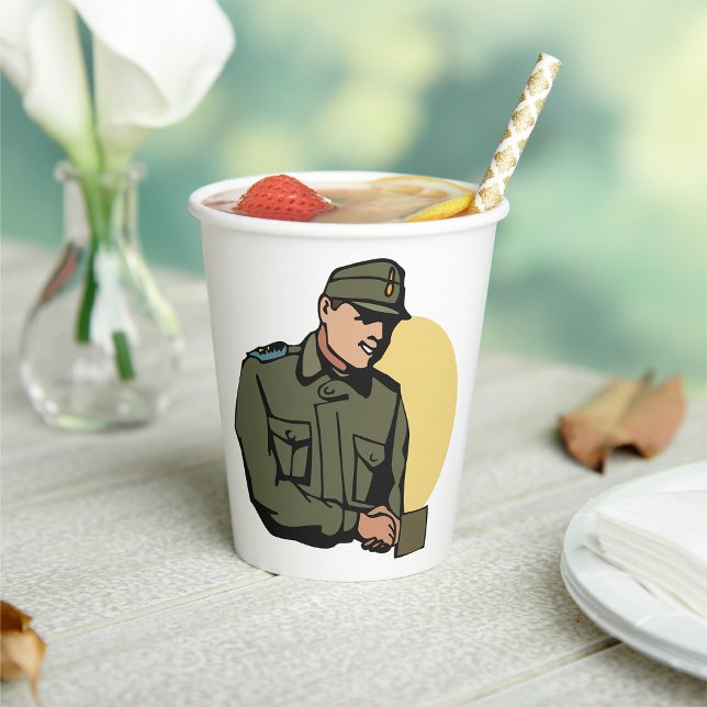 Military Officer Retro Army Soldier  Paper Cups (Creator Uploaded)
