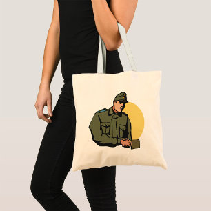 Military Officer Retro Army Soldier Tote Bag