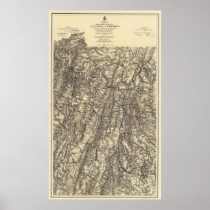 Military Operations of the Atlanta Campaign Poster