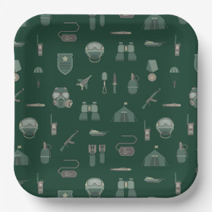 Military Paper Plates, Patriotic Army Party Plate