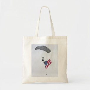 Military Parachute Guy Budget Tote Bag