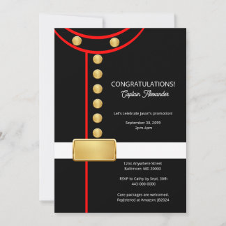 Military Party Invitation for Retirement or Grad