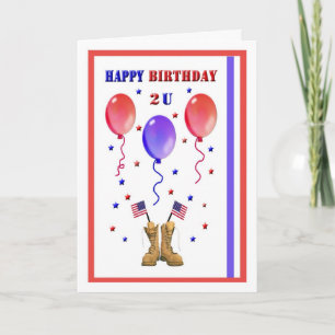 Military Patriotic Birthday Card