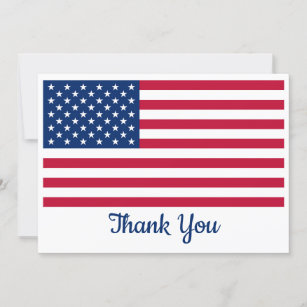 Military Patriotic Personalised USA American Flag  Thank You Card