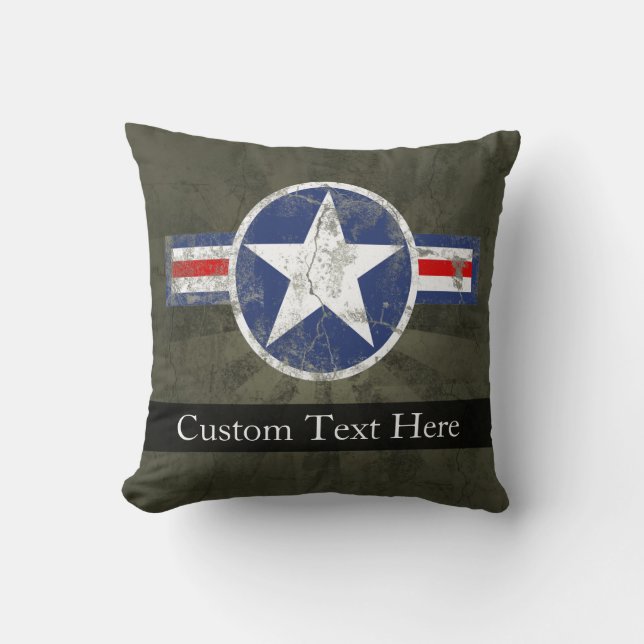 Military Patriotic Vintage Star Cushion (Front)