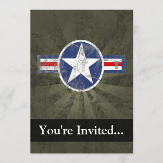 Military Patriotic Vintage Star Invitation