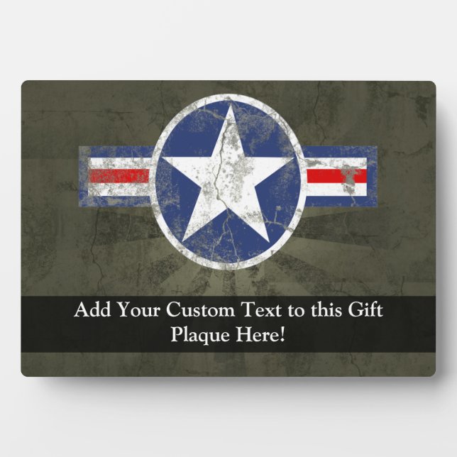 Military Patriotic Vintage Star Plaque (Front)