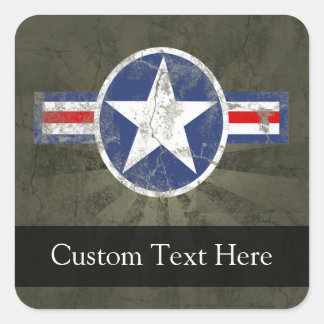 Military Patriotic Vintage Star Square Sticker
