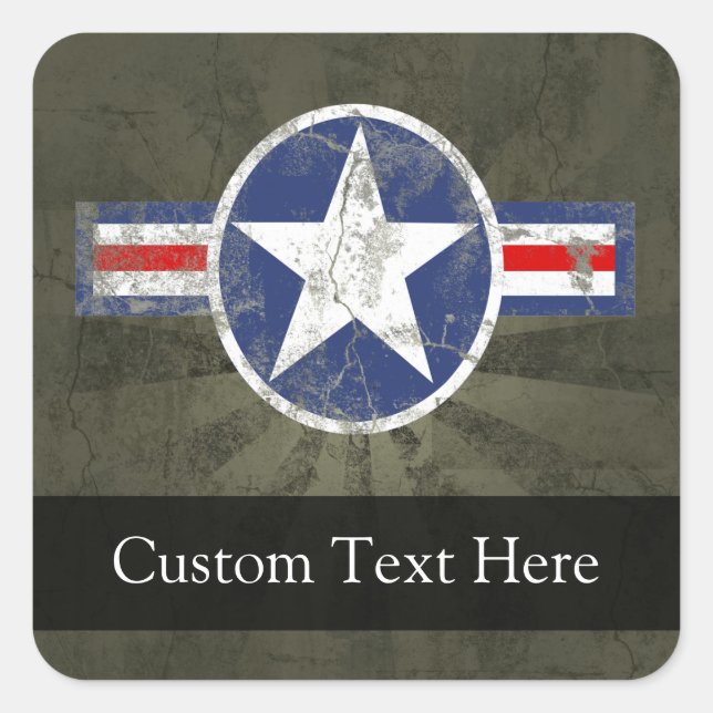 Military Patriotic Vintage Star Square Sticker (Front)