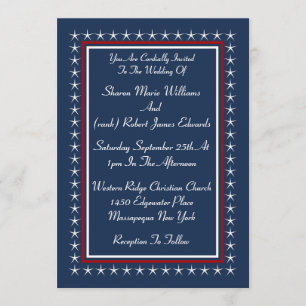Military Patriotic Wedding Invitations