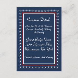 Military Patriotic Wedding Reception Cards
