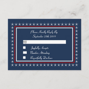 Military Patriotic Wedding RSVP Cards